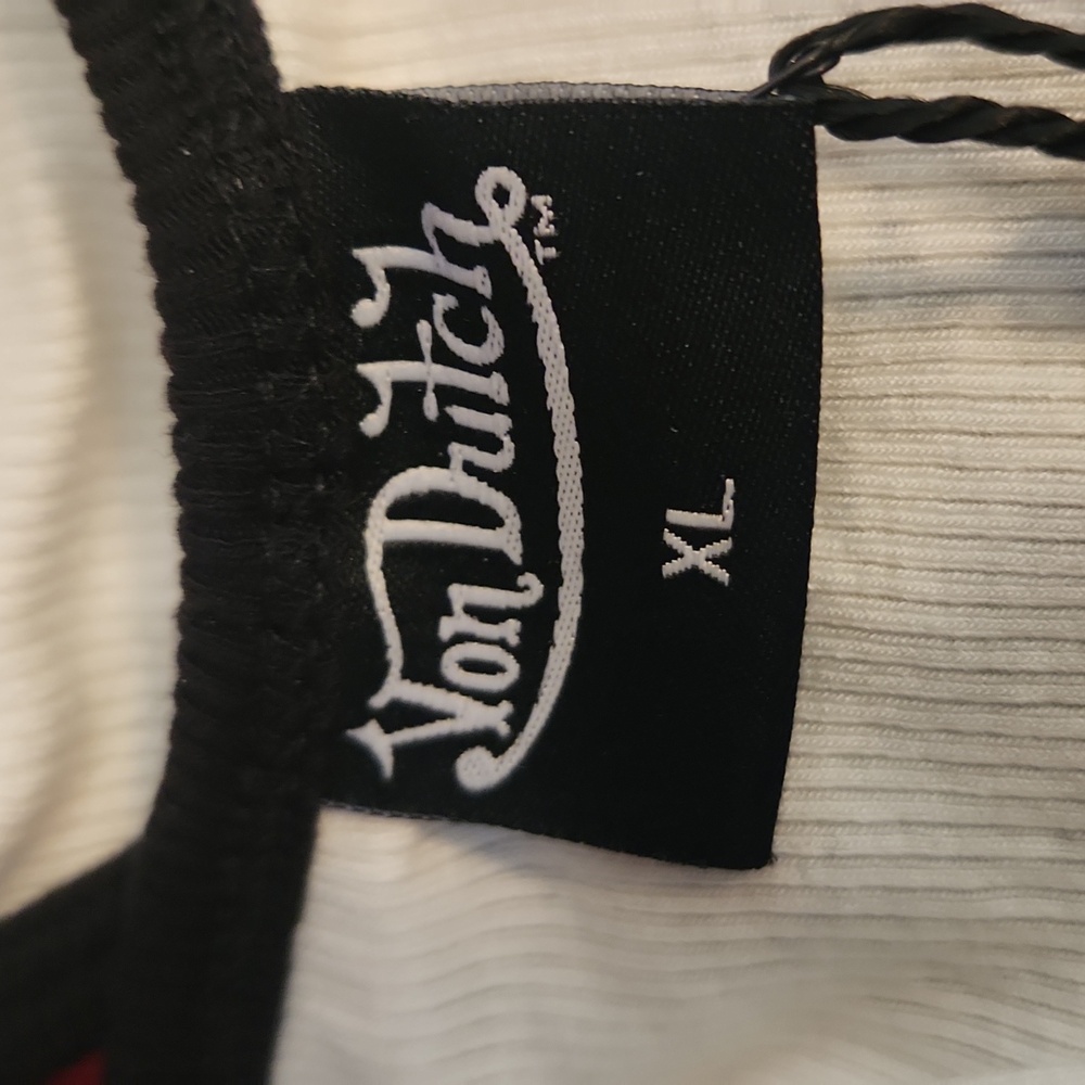 Von Dutch White Tank with Black Trim - Picture 5 of 9